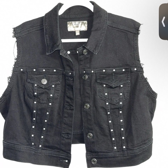 torrid Tops - Torrid Black Denim Vest studded size 2